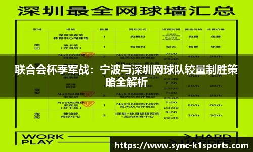 联合会杯季军战：宁波与深圳网球队较量制胜策略全解析