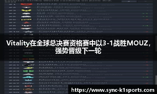 Vitality在全球总决赛资格赛中以3-1战胜MOUZ，强势晋级下一轮